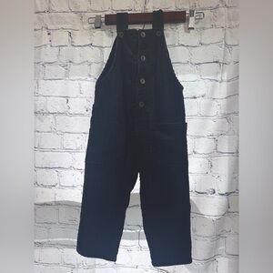 Zara Black Corduroy Overall Jumpsuit